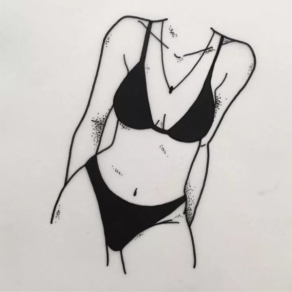 Эскиз девушки d купальнике