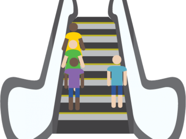 Эскалатор на прозрачном фоне