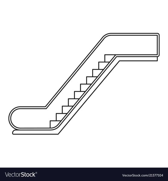 Эскалатор на белом фоне