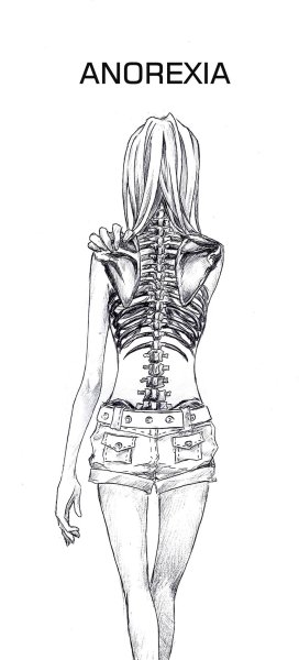 Анорексия арт карандашом