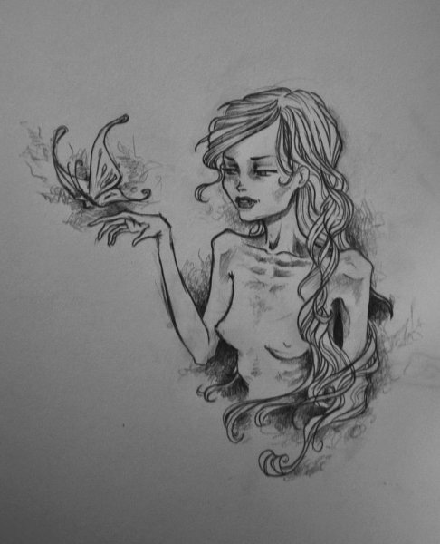 Наброски анорексичных людей