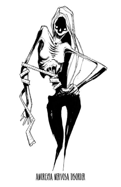 Худая девушка арт