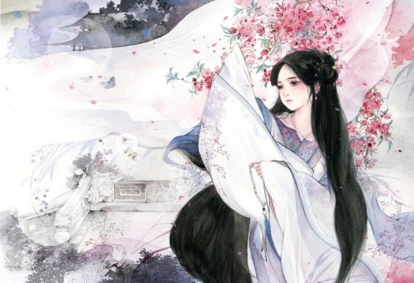 Китаянка акварель