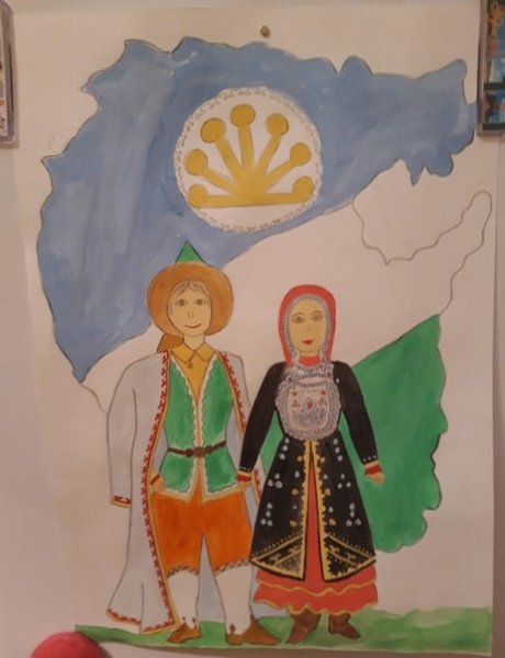 Рисование башкирского костюма