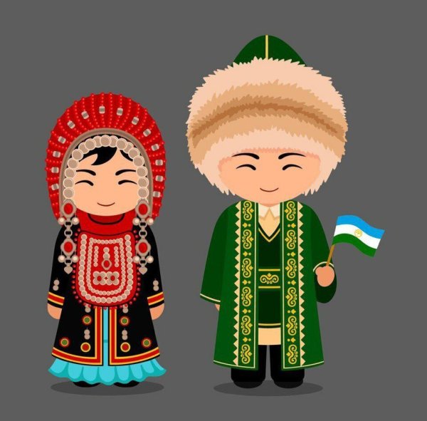 Дети в национальных костюмах башкир