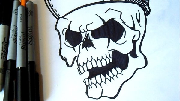 Череп маркером