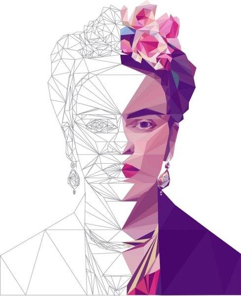 Портрет Фрида геометричный