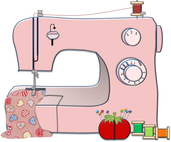 Швейная машинка на прозрачном фоне