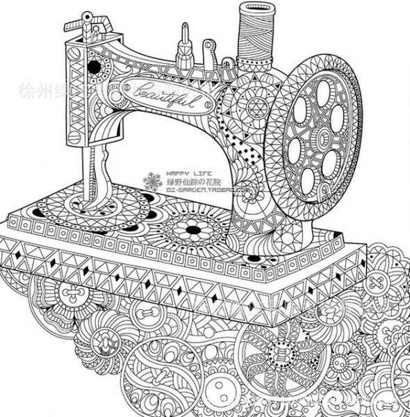Швейная машинка раскраска