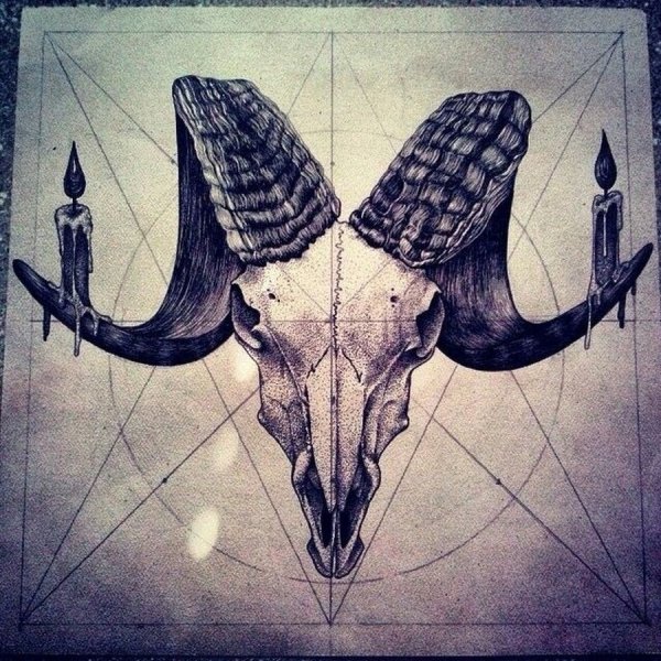 Череп козы тату