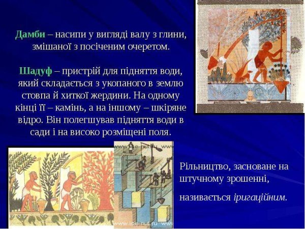 Шадуф в древнем Египте рисунок