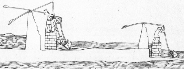 Шадуф состоит из врытых в землю