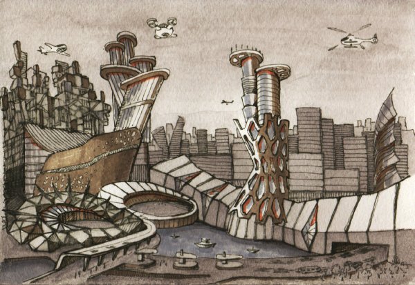 Футуризм архитектура скетчи