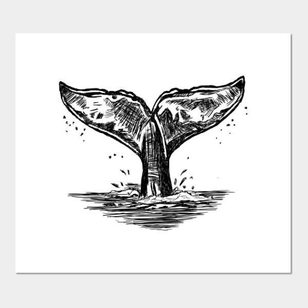 Хвост кита тату эскиз