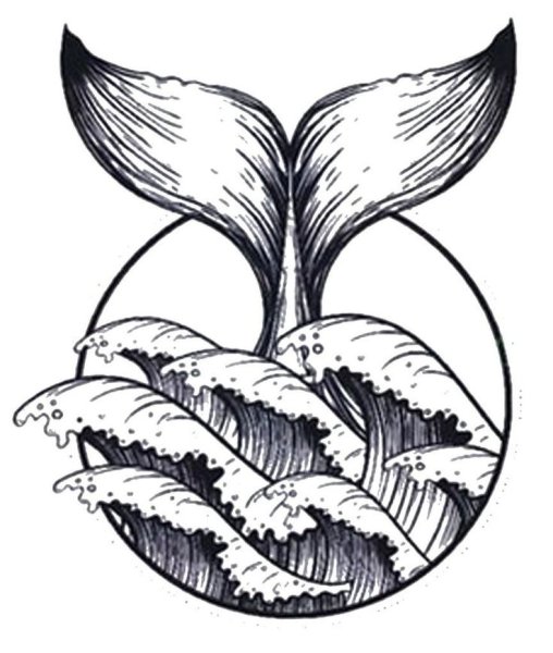 Хвост кита тату эскиз