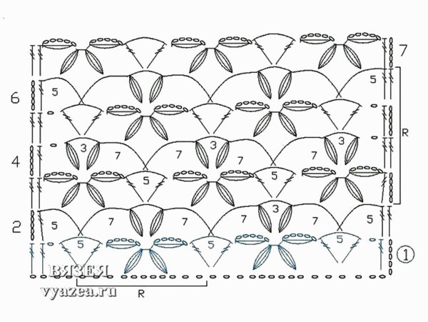 Узоры крючком со схемами редкие