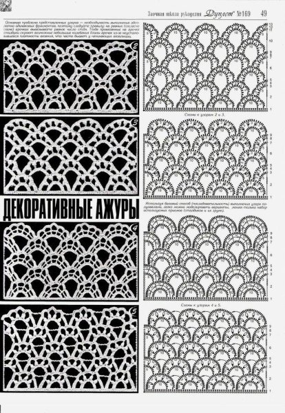 Ажурные узоры крючком Дуплет
