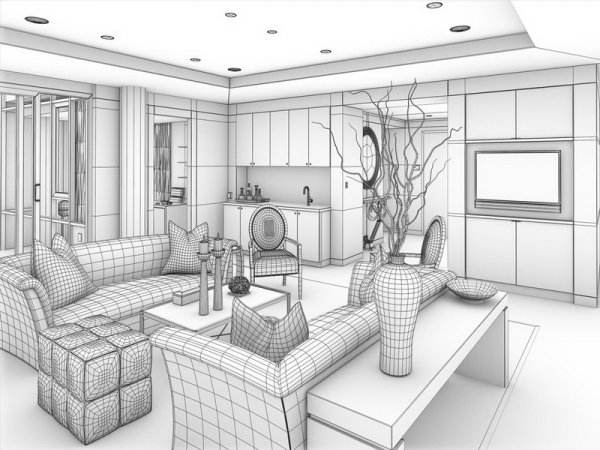 Интерьер в графике