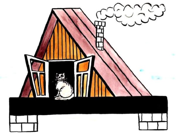 Буква д домик