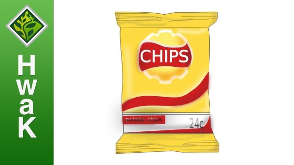 Нарисовать пачку чипсов