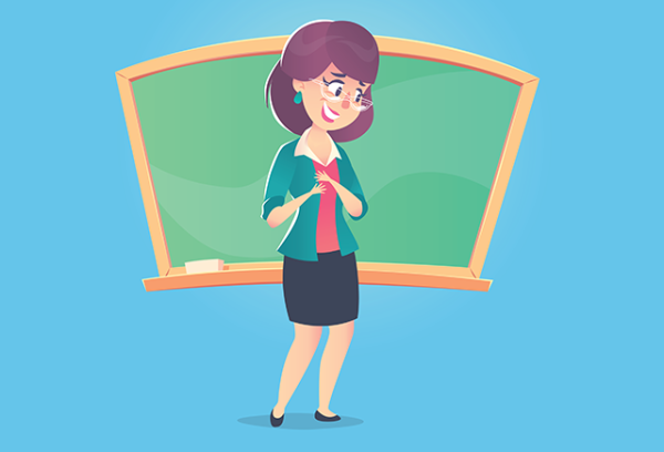 Учительница в полный рост