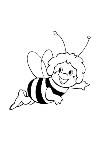 Пчела раскраска для детей