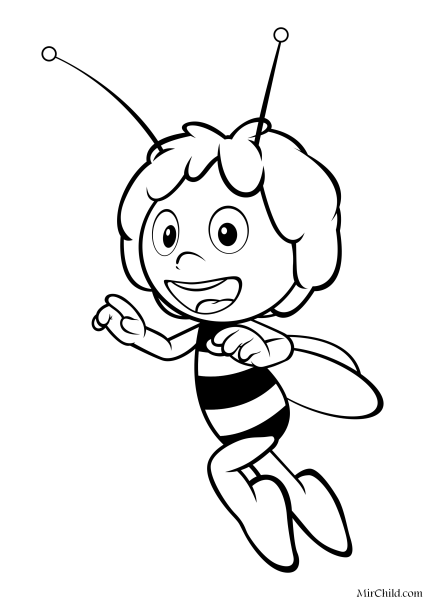 Пчелка Майя раскраска для малышей