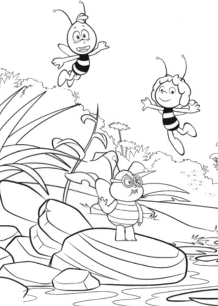 Раскраски для детей Пчелка Майя