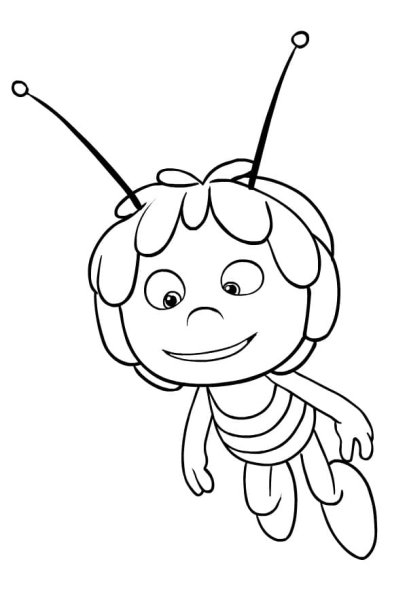 Пчёлка раскраска в цвете