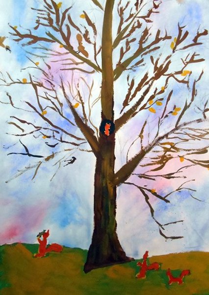 Прощание с осенью рисование