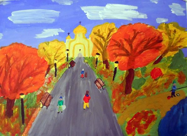 Рисунок ребенка прощание с осенью