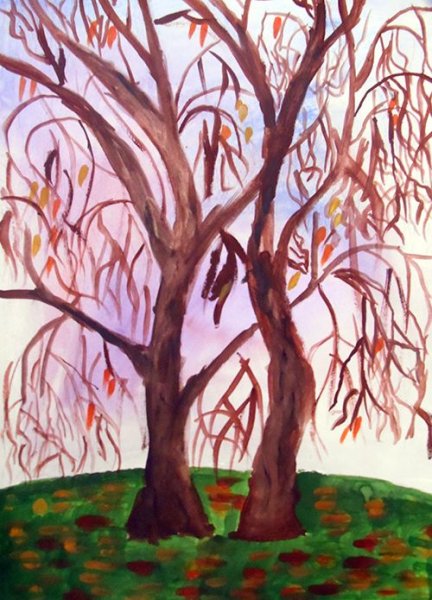 Прощание с осенью рисование