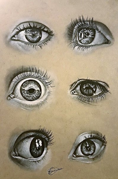 Много глаз карандашом