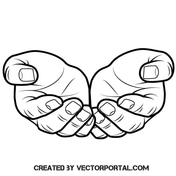 Протянутые ладони рисунок