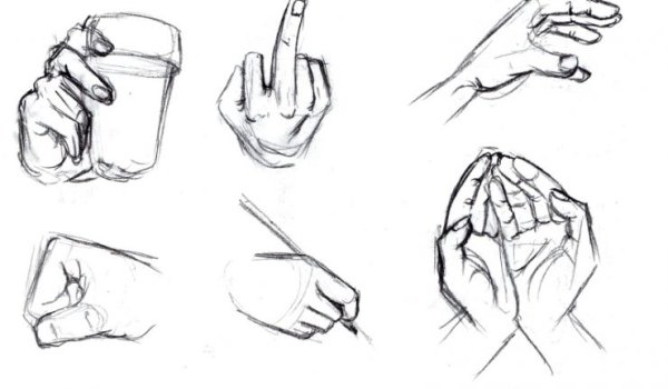 Скетчи рук с предметами