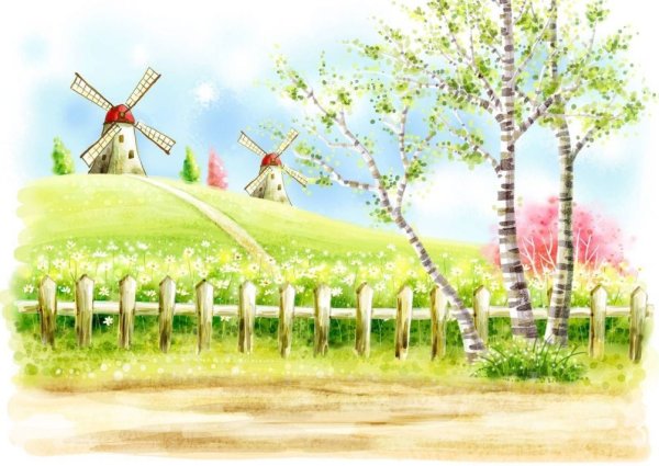 Фон деревня