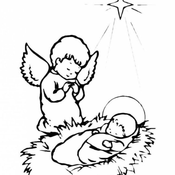 Библейские раскраски рождение Иисуса Христа