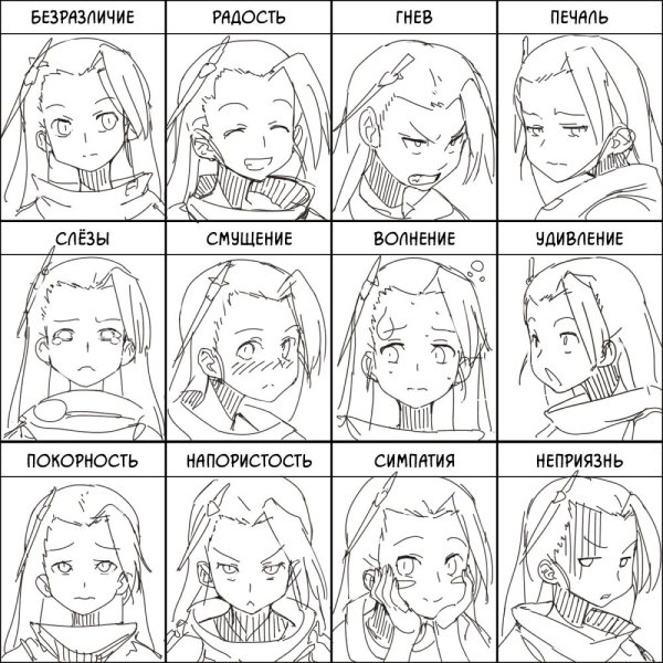 Эмоции аниме персонажей референс