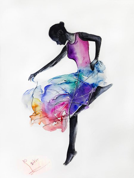 Танцор акварель