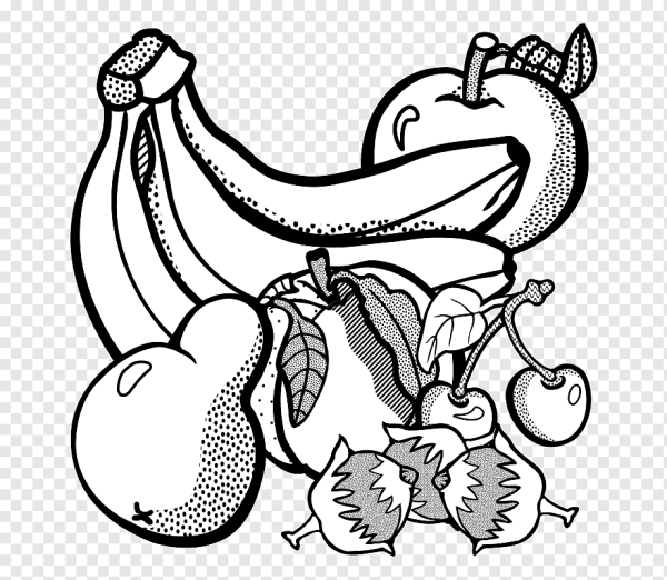 Натюрморт с фруктами раскраска