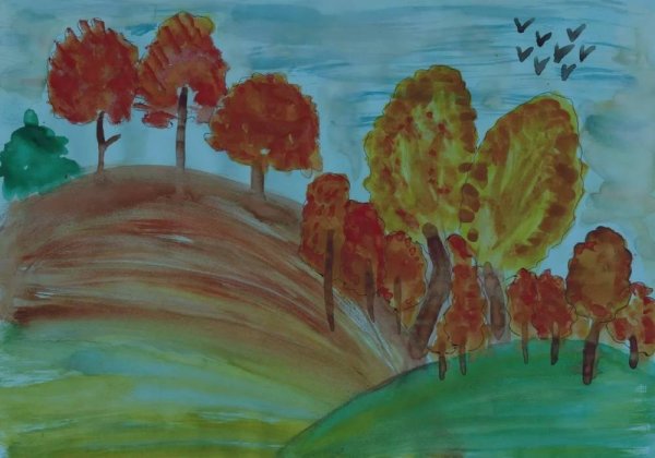 Рисование на тему Здравствуй осень