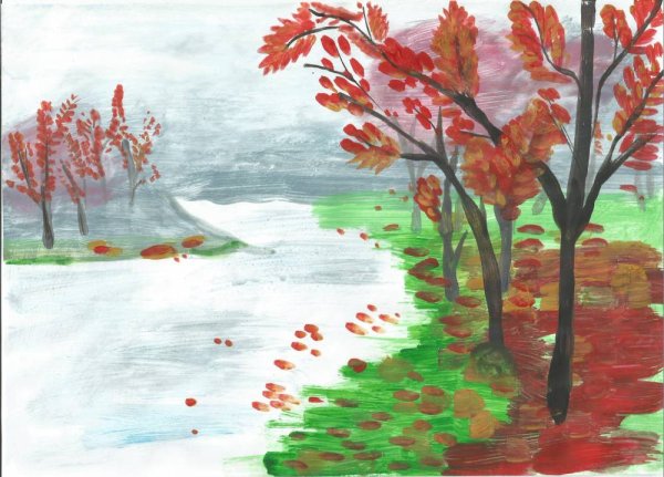 Осень красками для детей