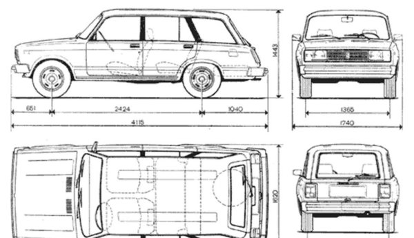 Лада 2104 эскиз сбоку