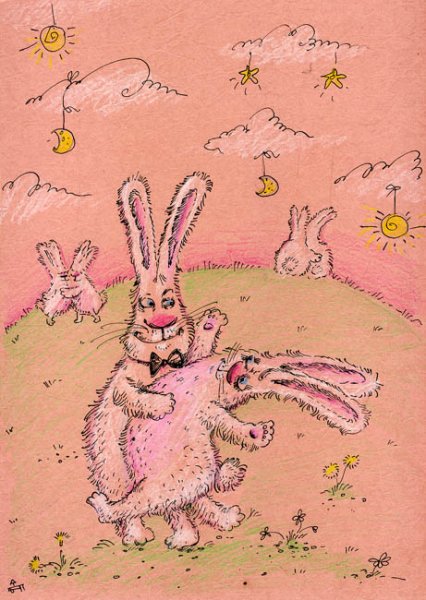 Прикольный заяц рисунок