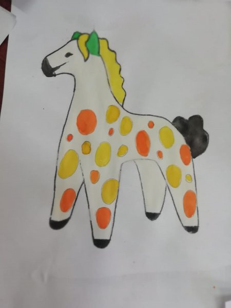 Дымковская роспись роспись лошадка