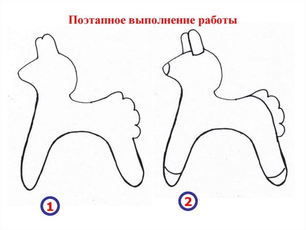 Дымковская игрушка лошадка роспись