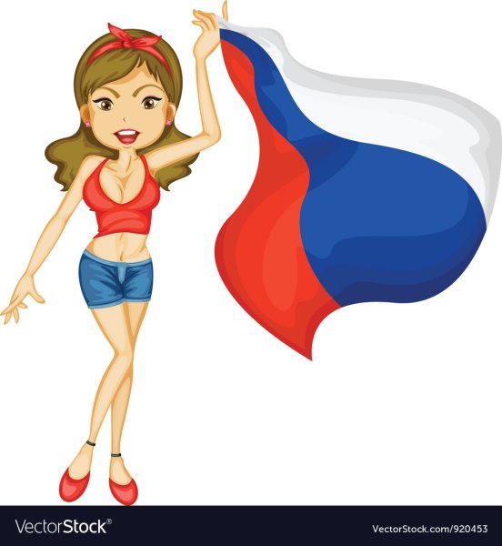 Девочка с флагом рисунок