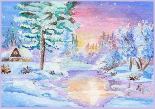 Рисование зимние фантазии