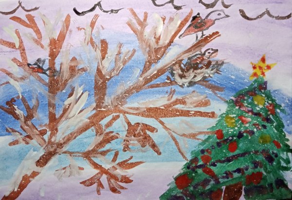 Рисунок на тему зимняя фантазия
