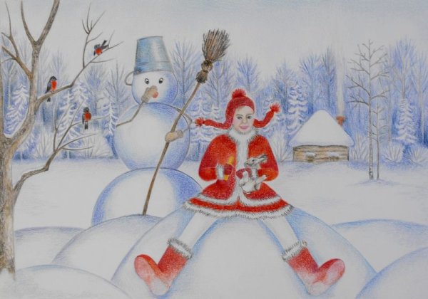 Рисунок на тему зимняя фантазия